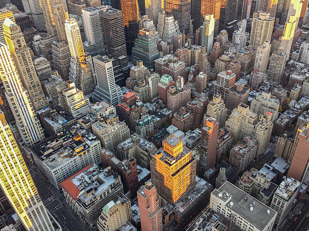 Breath taking view of Manhattan from Empire State Building stock photo