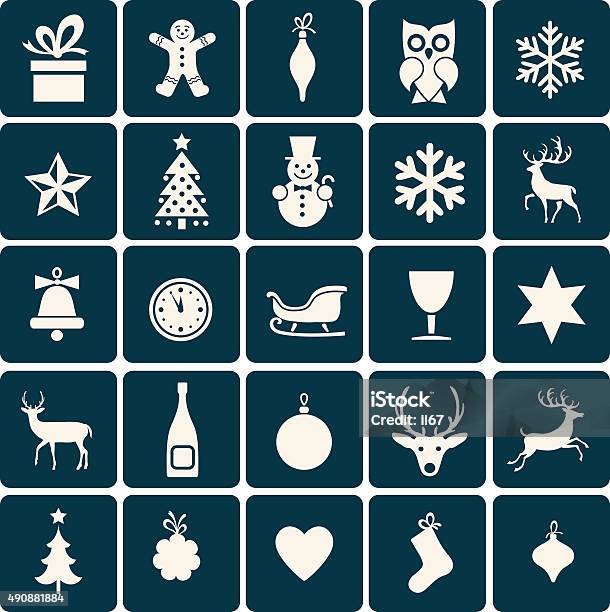 Christmas And New Years Symbols Icons Stock Illustration - Download Image Now - Christmas, Icon Symbol, 2015