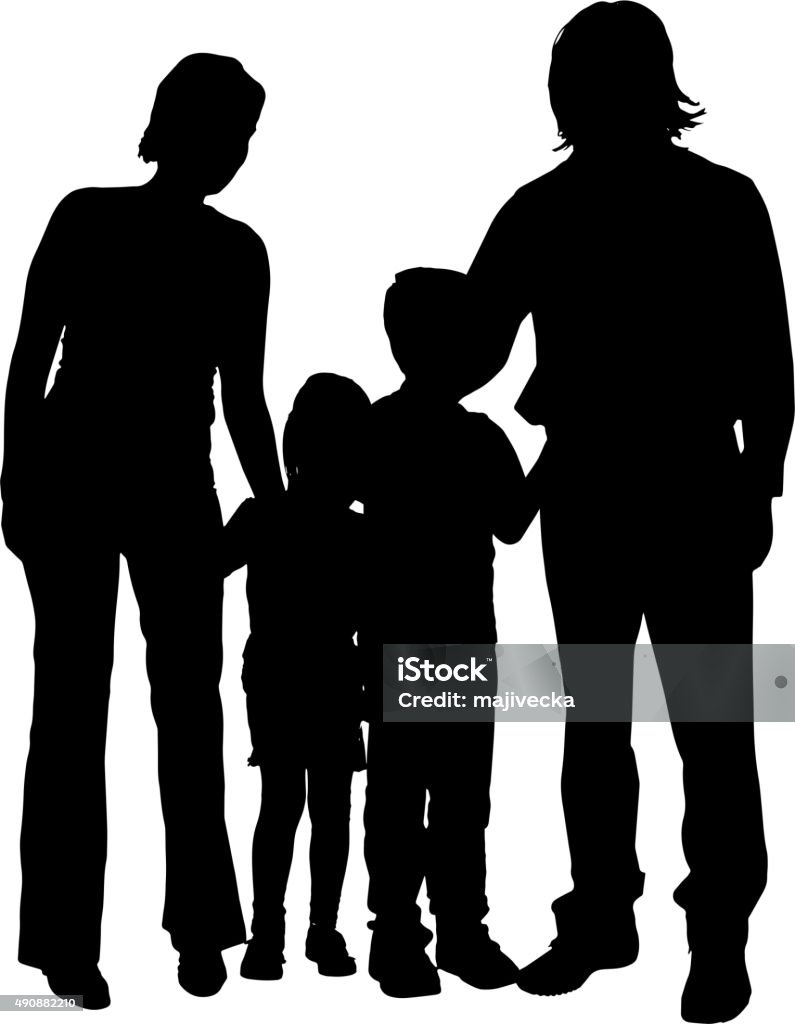 Family Size Vector Vector Family Silhouette Stock Illustration - Download Image Now - 2015 ...