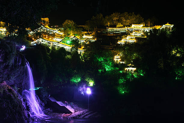 istock Furong (Hibiscus) ancient village at night 490882864