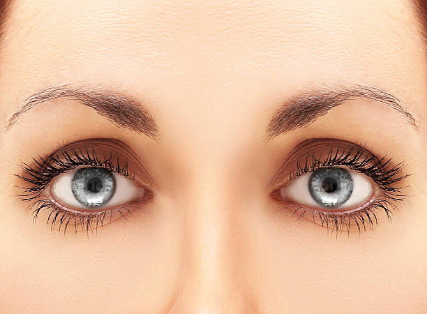 istock Woman blue eye with long eyelashes. 490883501