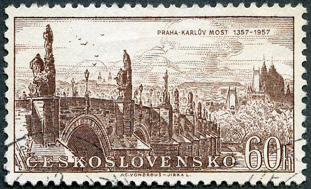 istock Postage stamp Czechoslovakia 1957 shows Charles Bridge 1357-1957 490883965