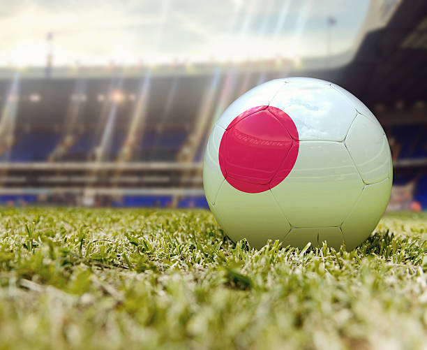 istock 3D Soccer ball flag of Japan 490885621