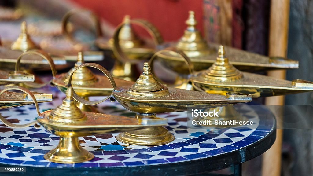 selective focus on lamps like the one of aladins dschinn Electric Lamp Stock Photo