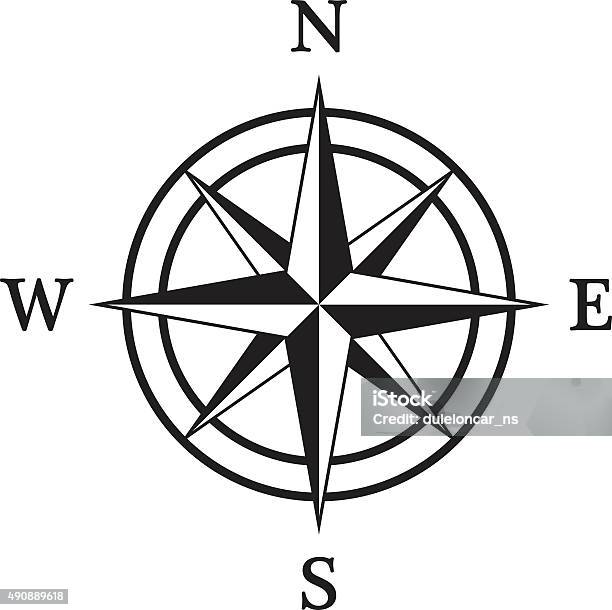 Compass Icon Stock Illustration - Download Image Now - Navigational Compass, Star Shape, Vector