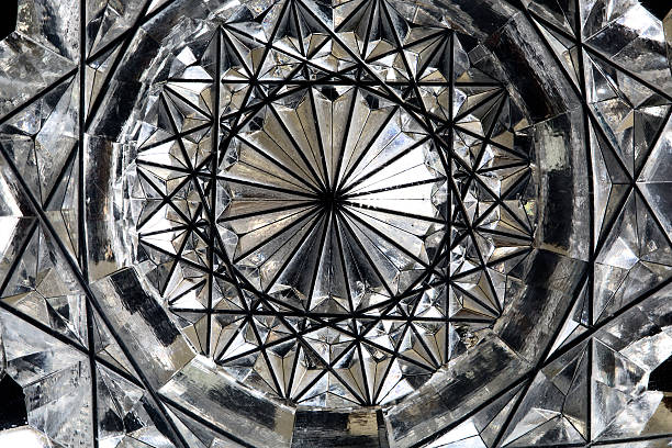 Cut glass--macro Close-up of detail of cut-glass bowl details antique fruit bowl stock pictures, royalty-free photos & images