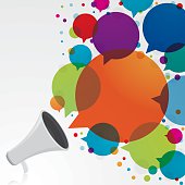istock Megaphone with colourful speech bubbles 490911610