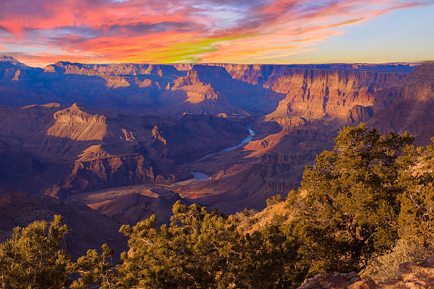 Majestic Vista of the Grand Canyon at Dusk stock photo