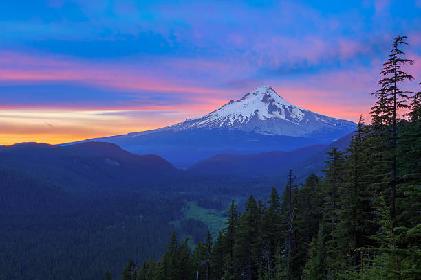 Beautiful Vista of Mount Hood in Oregon, USA stock photo