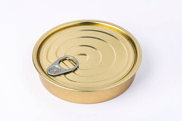 istock Closed food tin isolated on white background 490914896