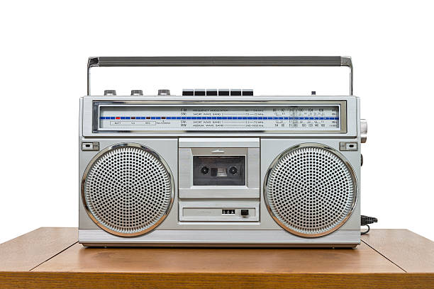 istock Vintage Boombox on Table Isolated on White 490920134