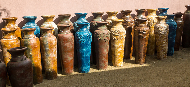 Traditional rustic Mexican clay pottery