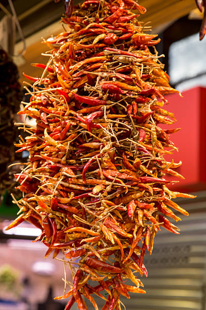 istock Hanged dry and sear hot red chili peppers 490922932