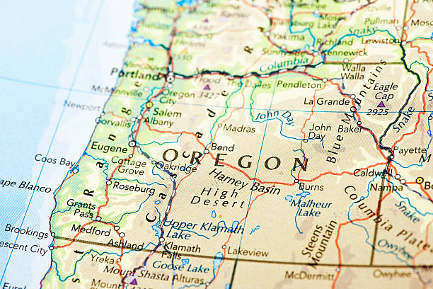 Map of Oregon Map of Oregon portland oregon photos stock pictures, royalty-free photos & images
