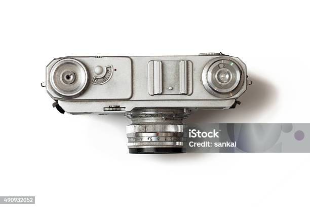 Retro Photo Camera Isolated On White Backround Stock Photo - Download Image Now - Camera - Photographic Equipment, Old-fashioned, Retro Style
