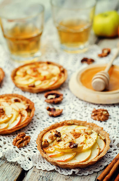 istock Rye tartlets with apples, cinnamon, honey and walnuts 490938252