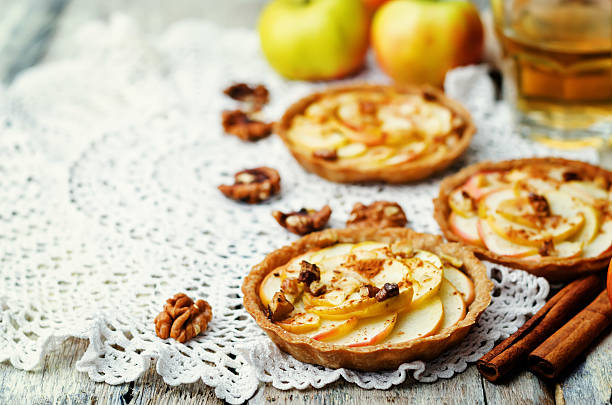 istock Rye tartlets with apples, cinnamon, honey and walnuts 490938724
