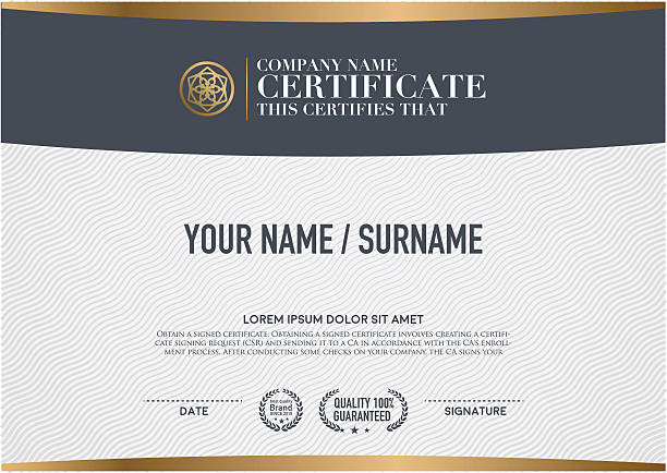 Vector certificate template. Vector certificate template. certificates and diplomas stock illustrations