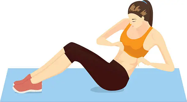 Vector illustration of Abdominal Exercises with Body Twists