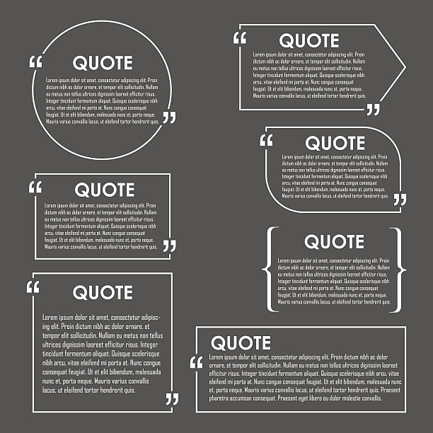 Quote blank template. Quote bubble. Quote blank template. Quote bubble. Empty template. Circle business card template, paper sheet, information, text. Print design. Quote form. Template vector set inspiration borders stock illustrations