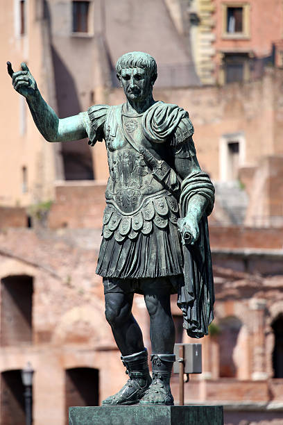 istock Statue CAESARI.NERVAE.F.TRAIANO, Rome, Italy 490941156