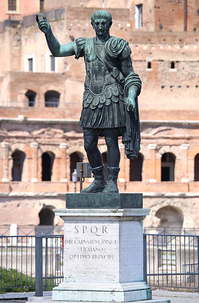 istock Statue CAESARI.NERVAE.F.TRAIANO, Rome, Italy 490941262