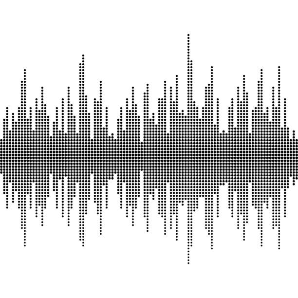 fala dźwiękowa halftone wpływ wektor - white backround audio stock illustrations