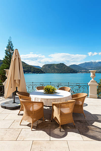 istock beautiful terrace overlooking the lake 490944048