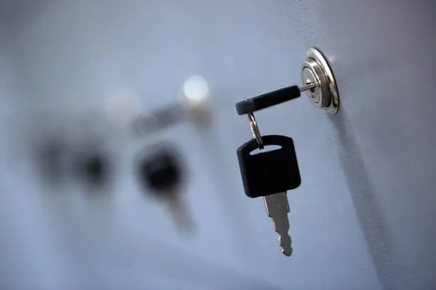 Photo of Row of locker box - stainless steel panel key lock