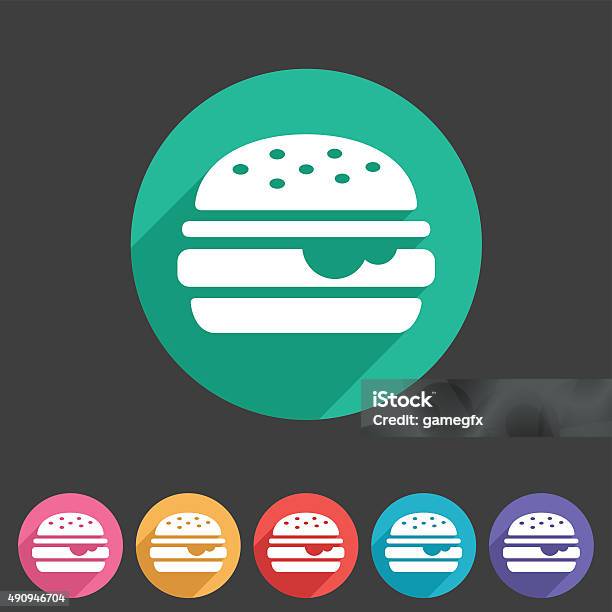 Hamburger Burger Icon Label Logo Simbol Tanda Web Datar ...