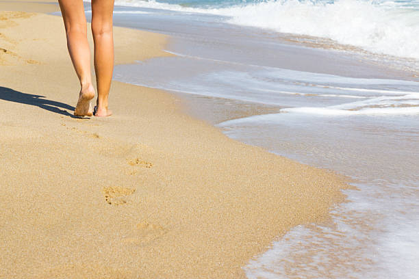istock Woman walking on the beach 490958388