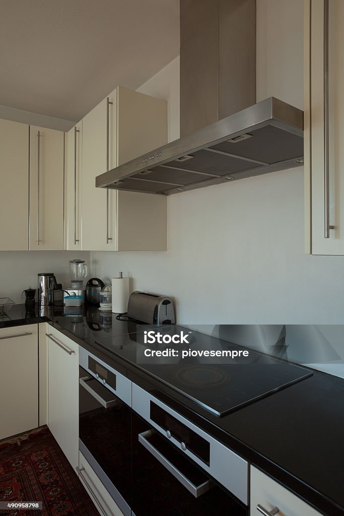 Interior, domestic kicthen Interior of  house, furnished domestic kitchen 2015 Stock Photo