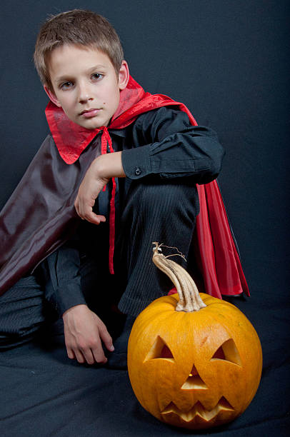 istock Boy dressed like vampire for Halloween party 490960626