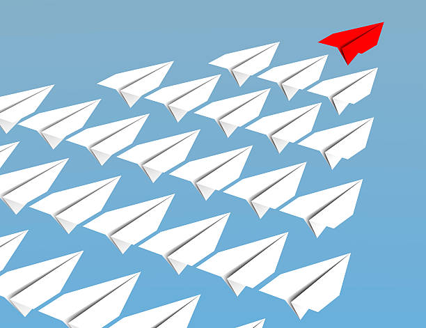 istock Leadership concept. Flying paper planes 490961112