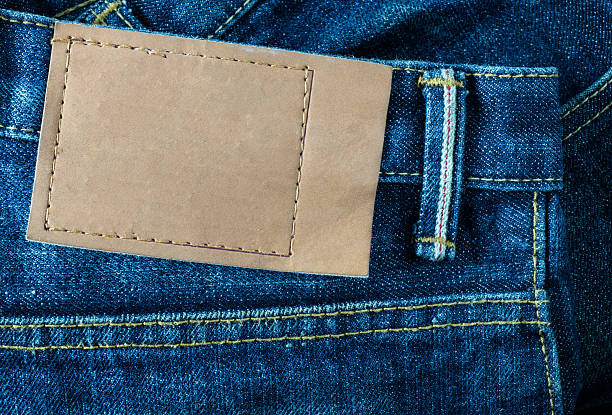 istock jeans pants with back pocket and brown leather tag 490961608