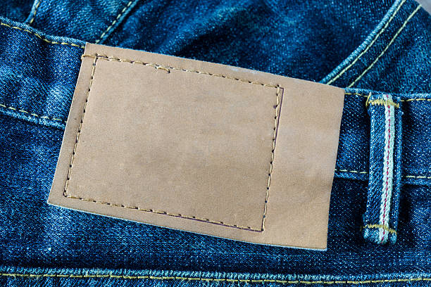 istock jeans pants with back pocket and brown leather tag 490961924