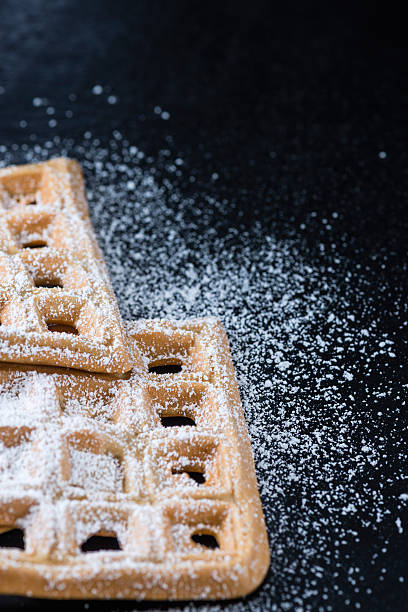 istock Homemade Waffles with powder sugar 490963492