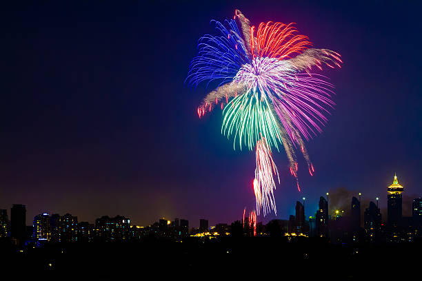 istock Fireworks over Century Park, Shanghai - 8 490966180