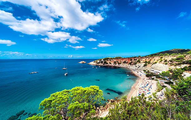 cala d'hort praia de ibiza - ilha de ibiza - fotografias e filmes do acervo