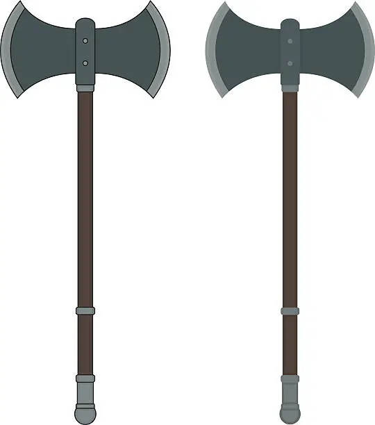 Vector illustration of Medieval executioner double-sided ax