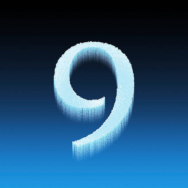 istock Icing alphabet digit number 9 nine isolated on blue background 490971046