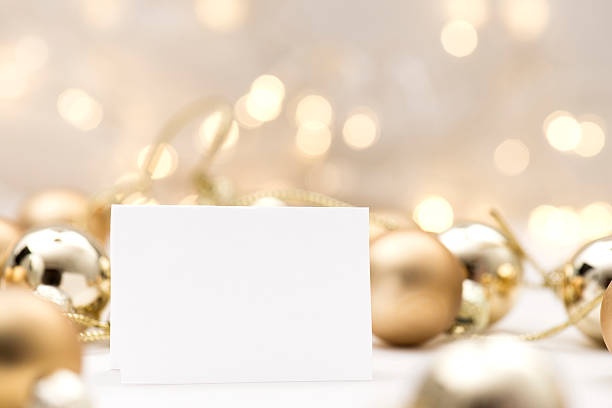 istock Christmas Baubles with Greeting Card 490971120