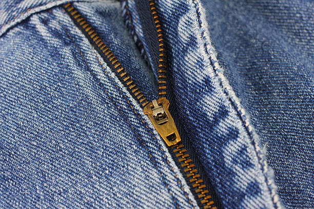 istock Close-up blue jeans with zipper. 490971280