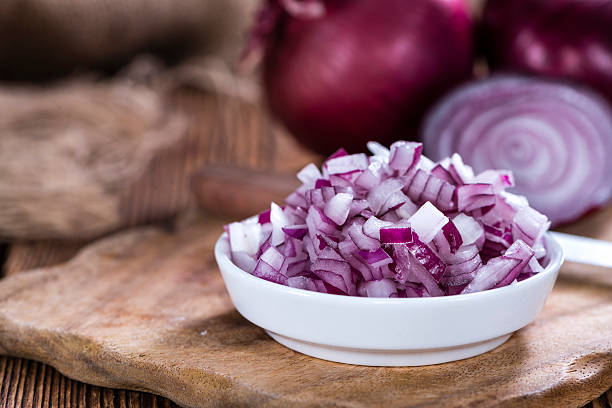 istock Portion of diced Red Onions 490971546