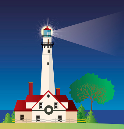 Vector Wind Point Lighthouse