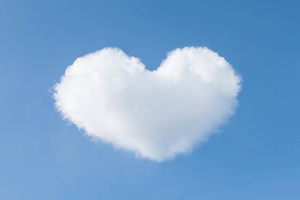 istock Heart shaped cloud in the blue sky. Valentines day background 490984850
