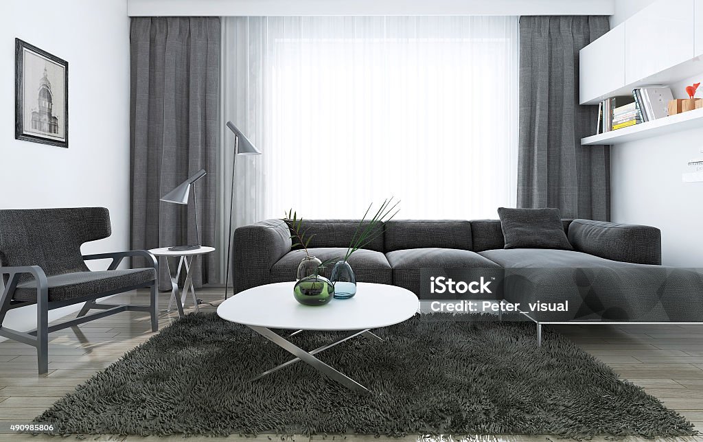 Modern interior living room Modern interior living room, 3d images 2015 Stock Photo