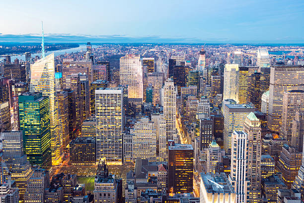 istock New York City skyline dusk. 490987639