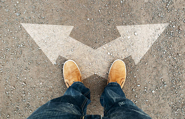 istock yellow boots on the road 490987800
