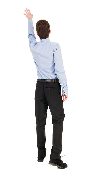 istock Back view of pointing business man. 490987978